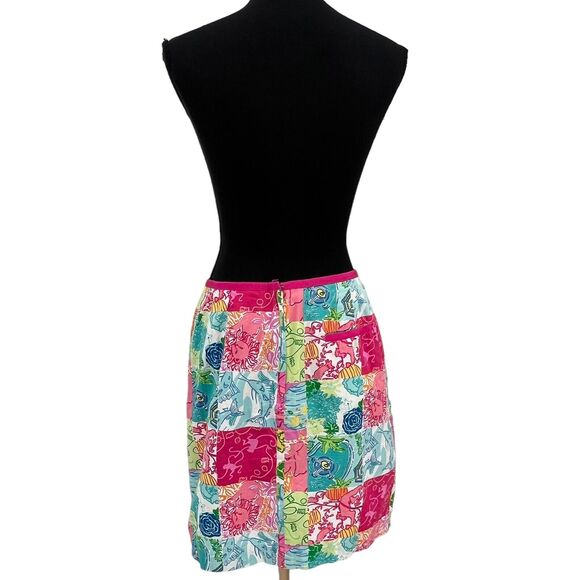 Vintage‎ Y2K Lilly Pulitzer White Label Animals Patchwork Pencil Skirt Sz 8 - Picture 6 of 12